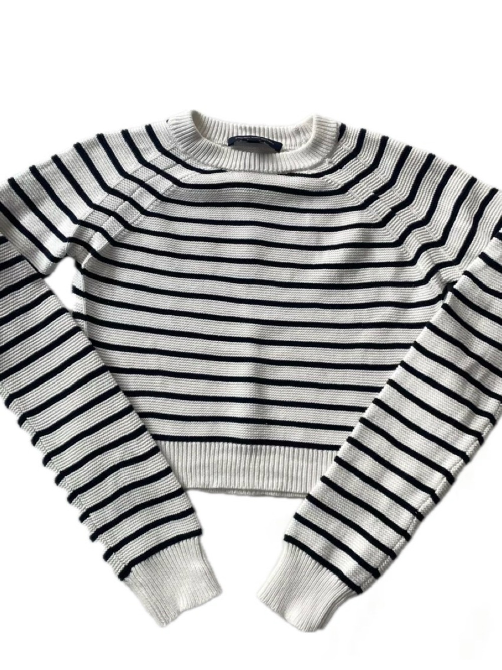 Striped Crewneck Sweater - White/Blue